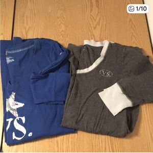 Womens Victoria’s Secret Bundle Of 2 Pajama Gowns Blue/Gray/White Size Medium